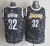 Los Angeles Lakers #32 Magic Johnson Black City Luminous Stitched Jersey,baseball caps,new era cap wholesale,wholesale hats
